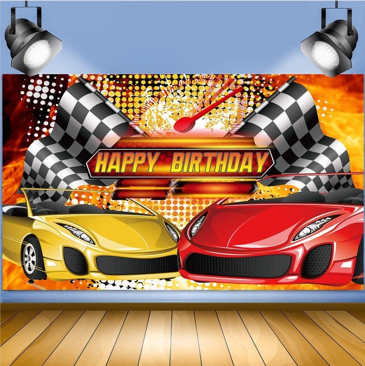 FHZON Racing Car Backdrop for Birthday Party Decorations FHZON 7x5ft Birthday Backgrounds Theme Party Photography Background Wallpaper Photo Booth Prop BJLHFH65 - Image 3